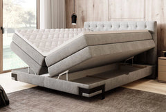GODIN – Lit Coffre Box Spring avec Matelas Bonnell