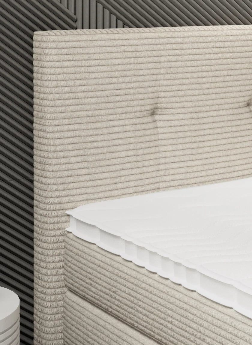MEDINO – Lit Coffre Box Spring avec Matelas Bonnell