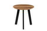 Lot de 2 Tables basses Rondes Effet Mango AYLEN - 45-50 x 80-50 cm