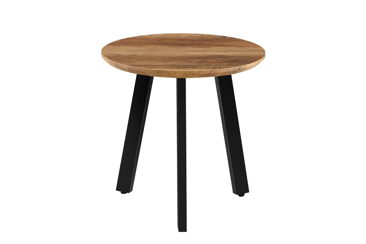 Lot de 2 Tables basses Rondes Effet Mango AYLEN - 45-50 x 80-50 cm