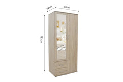 Armoire 2 portes avec miroir MARCO - 80 cm