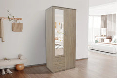 Armoire 2 portes avec miroir MARCO - 80 cm