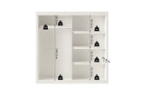 Armoire 2 portes coulissante avec porte miroir MIKA blanc - 182.5 cm