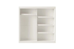 Armoire 2 portes coulissante avec porte miroir MIKA blanc - 182.5 cm