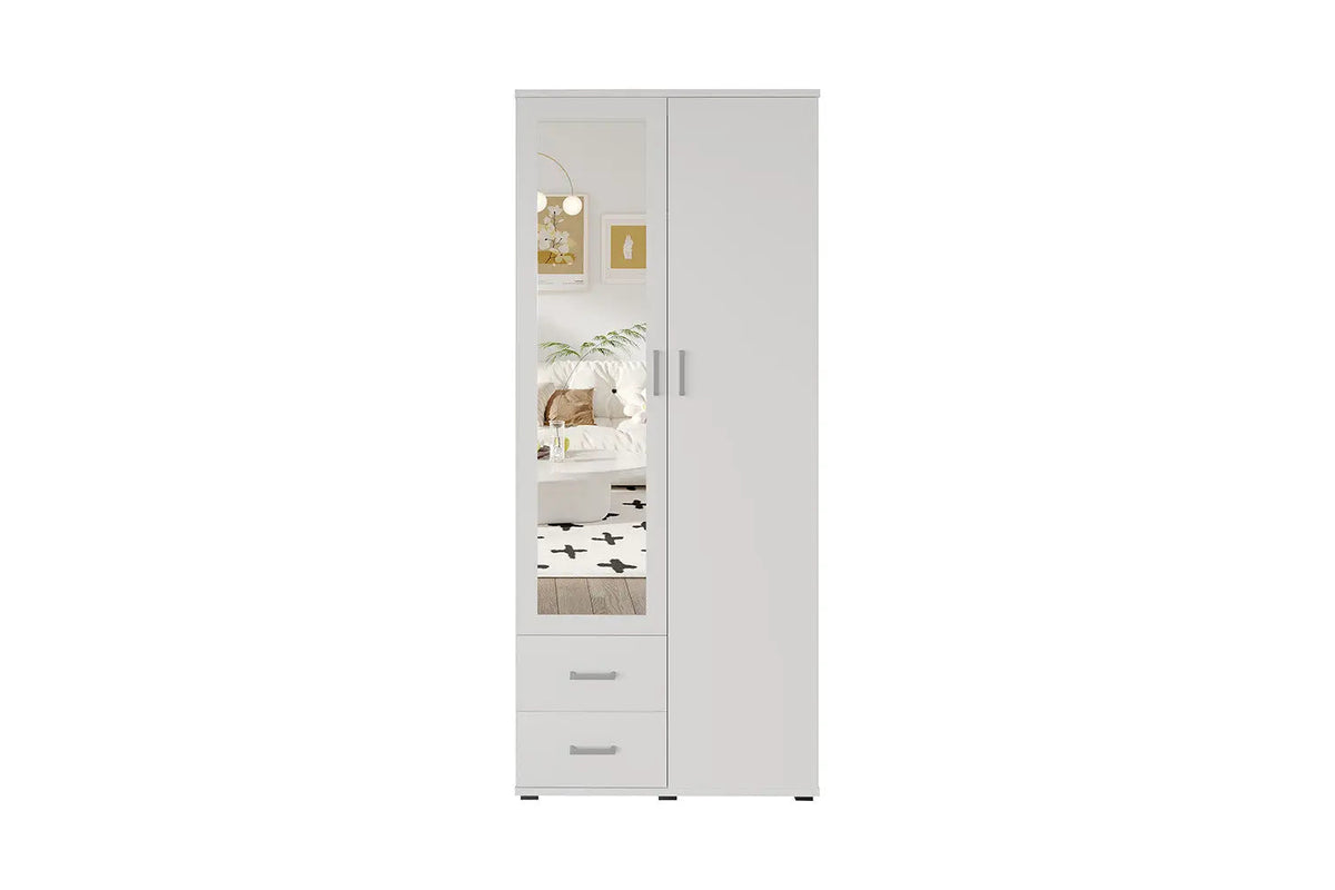 Armoire 2 portes avec miroir MARCO - 80 cm