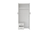 Armoire 2 portes avec miroir MARCO - 80 cm