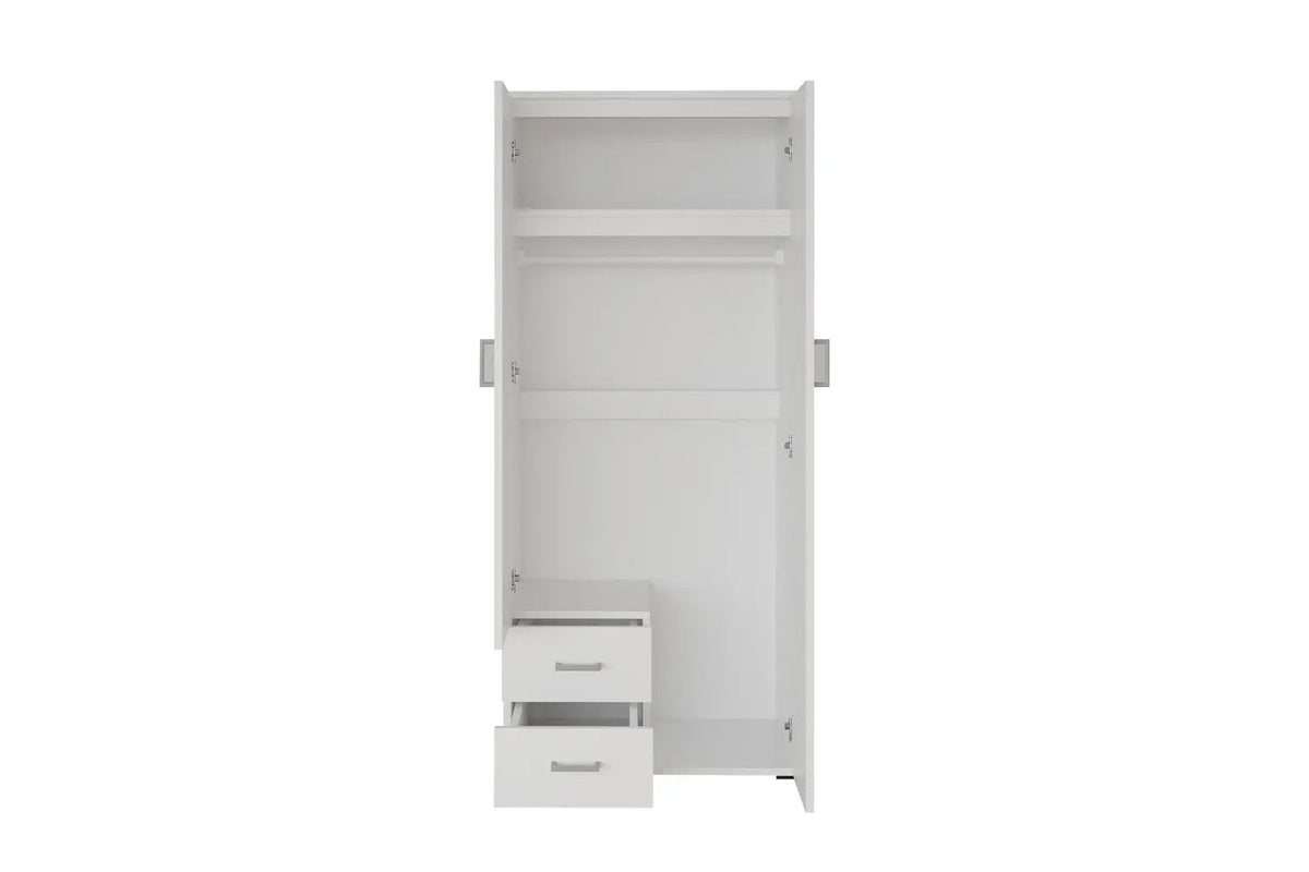 Armoire 2 portes avec miroir MARCO - 80 cm