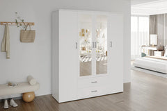 Armoire 4 portes avec 2 miroirs MARCO - 160 cm