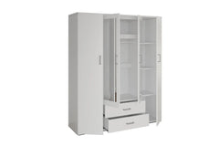 Armoire 4 portes avec 2 miroirs MARCO - 160 cm