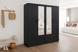 Armoire 4 portes avec 2 miroirs MARCO - 160 cm
