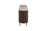Buffet 200 cm Décor Chêne et Plateau Pierre Frittée VEKO - 200 x 45 cm