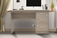 Bureau MATIS 3 tiroirs en MDF - Bureau droit 121 x 60 cm