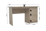 Bureau MATIS 3 tiroirs en MDF - Bureau droit 121 x 60 cm