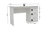 Bureau MATIS 3 tiroirs en MDF - Bureau droit 121 x 60 cm