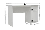 Bureau MILO 1 tiroir 1 porte en MDF - Bureau droit 121 x 60 cm