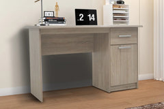 Bureau MILO 1 tiroir 1 porte en MDF - Bureau droit 121 x 60 cm