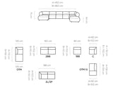 Candelo droit – Canapé droit modulable – 214 x 102 cm