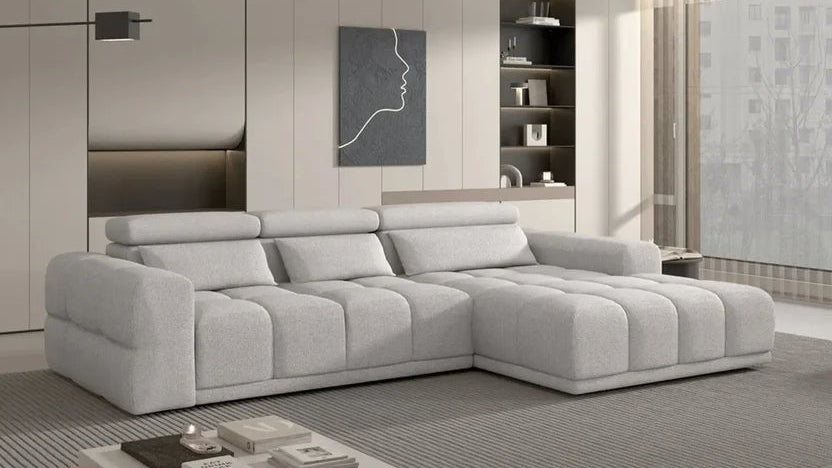 PANAMA S – Canapé d'angle convertible électrique avec coffre de rangement – 290 x 188 cm