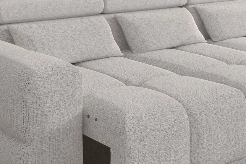 PANAMA S – Canapé d'angle convertible électrique avec coffre de rangement – 290 x 188 cm