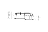 PANAMA S – Canapé d'angle convertible électrique avec coffre de rangement – 290 x 188 cm