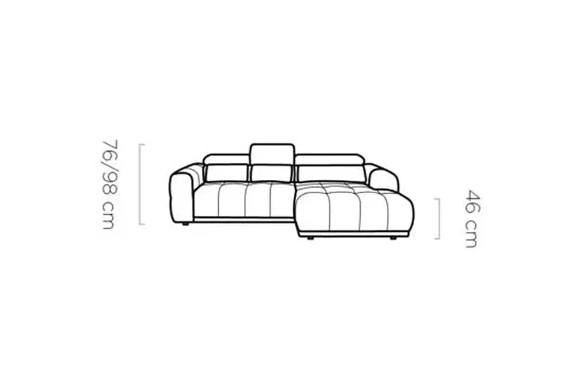 PANAMA S – Canapé d'angle convertible électrique avec coffre de rangement – 290 x 188 cm