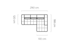 PANAMA S – Canapé d'angle convertible électrique avec coffre de rangement – 290 x 188 cm
