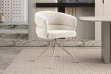Chaise Pivotante avec Accoudoirs LEONY en Tissu - 61 x 61 cm