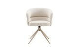 Chaise Pivotante avec Accoudoirs LEONY en Tissu - 61 x 61 cm