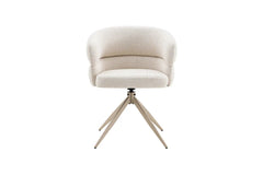 Chaise Pivotante avec Accoudoirs LEONY en Tissu - 61 x 61 cm