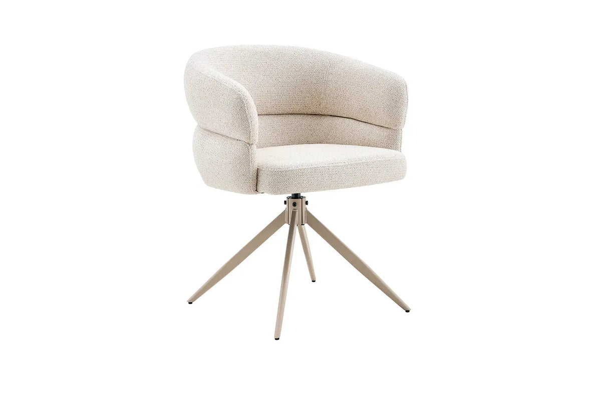 Chaise Pivotante avec Accoudoirs LEONY en Tissu - 61 x 61 cm