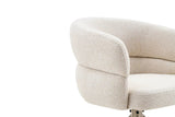 Chaise Pivotante avec Accoudoirs LEONY en Tissu - 61 x 61 cm