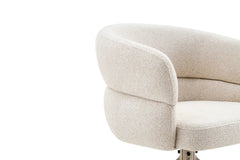 Chaise Pivotante avec Accoudoirs LEONY en Tissu - 61 x 61 cm