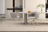 Chaise Pivotante avec Accoudoirs LEONY en Tissu - 61 x 61 cm