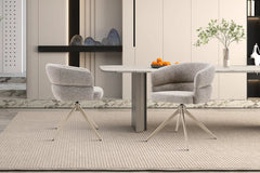 Chaise Pivotante avec Accoudoirs LEONY en Tissu - 61 x 61 cm