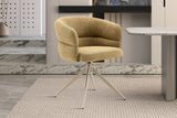 Chaise Pivotante avec Accoudoirs LEONY en Tissu - 61 x 61 cm