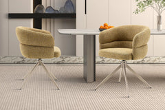 Chaise Pivotante avec Accoudoirs LEONY en Tissu - 61 x 61 cm