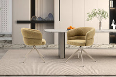 Chaise Pivotante avec Accoudoirs LEONY en Tissu - 61 x 61 cm