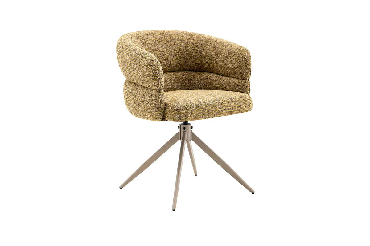 Chaise Pivotante avec Accoudoirs LEONY en Tissu - 61 x 61 cm