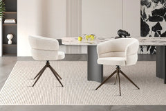 Chaise Pivotante avec Accoudoirs LEONY en Tissu - 61 x 61 cm