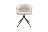 Chaise Pivotante avec Accoudoirs LEONY en Tissu - 61 x 61 cm
