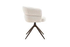 Chaise Pivotante avec Accoudoirs LEONY en Tissu - 61 x 61 cm