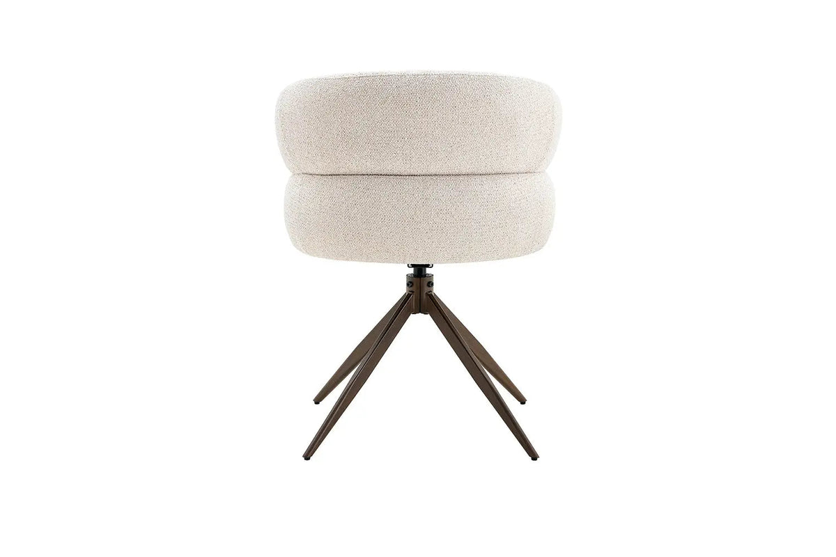 Chaise Pivotante avec Accoudoirs LEONY en Tissu - 61 x 61 cm