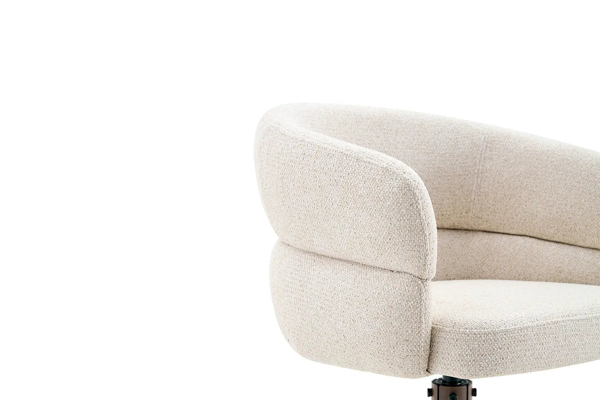Chaise Pivotante avec Accoudoirs LEONY en Tissu - 61 x 61 cm