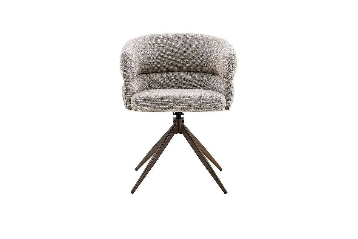 Chaise Pivotante avec Accoudoirs LEONY en Tissu - 61 x 61 cm