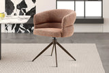 Chaise Pivotante avec Accoudoirs LEONY en Tissu - 61 x 61 cm