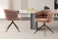 Chaise Pivotante avec Accoudoirs LEONY en Tissu - 61 x 61 cm