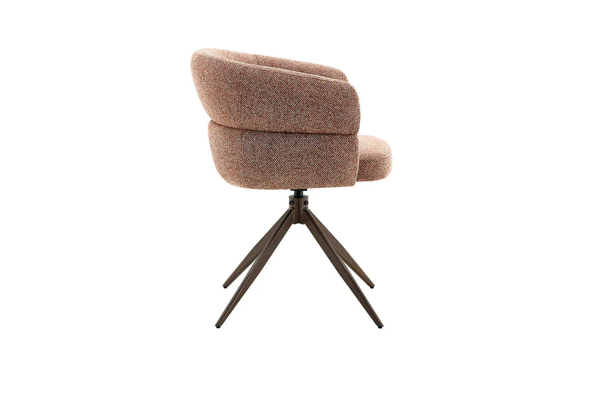 Chaise Pivotante avec Accoudoirs LEONY en Tissu - 61 x 61 cm