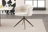 Chaise Pivotante avec Accoudoirs LEONY en Tissu - 61 x 61 cm