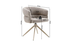 Chaise Pivotante avec Accoudoirs LEONY en Tissu - 61 x 61 cm