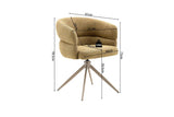Chaise Pivotante avec Accoudoirs LEONY en Tissu - 61 x 61 cm